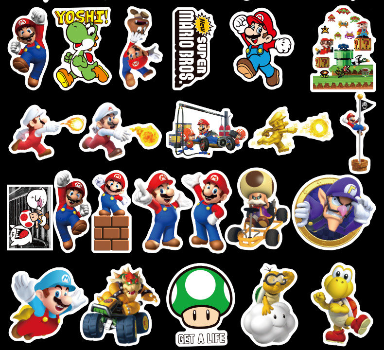 Sticker 100 miếng hình dán Mario - hàng nhập khẩu