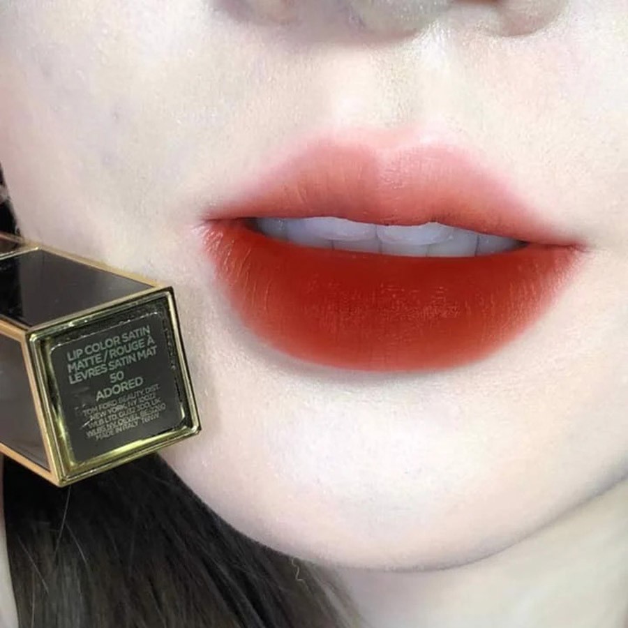 Son Tom Ford Lip Color Satin Matte 50 Adored Màu Đỏ Cam Cháy