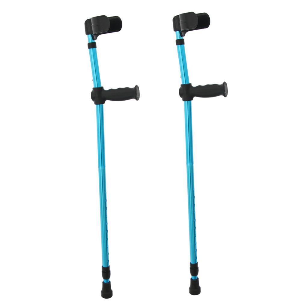 2Pcs Aluminum Folding Forearm Crutches Stick for Elderly