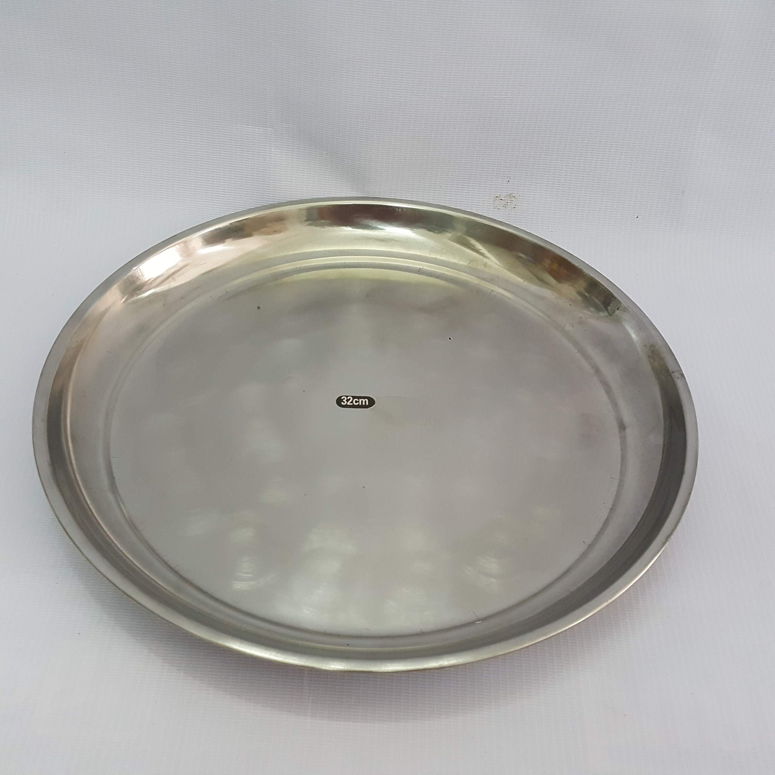 Bộ 3 khay phục vụ loại tròn bằng inox kích thước 32cm