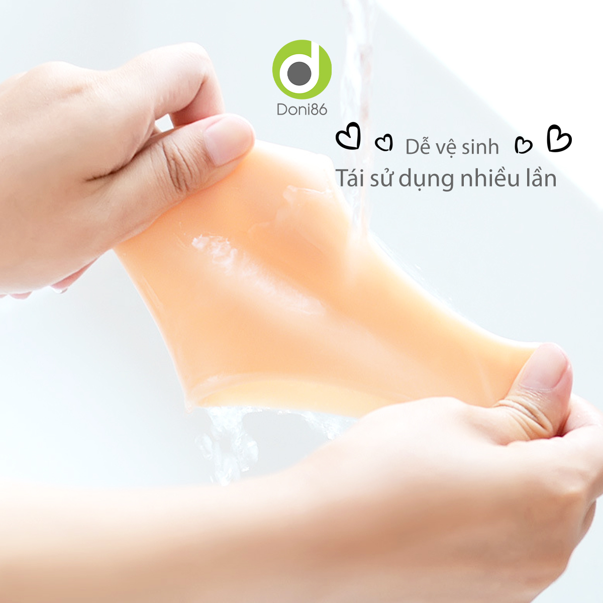 Vớ bọc gót chân silicone chống nứt nẻ chống bong tróc da, bảo vệ gót - Doni - DOPK68