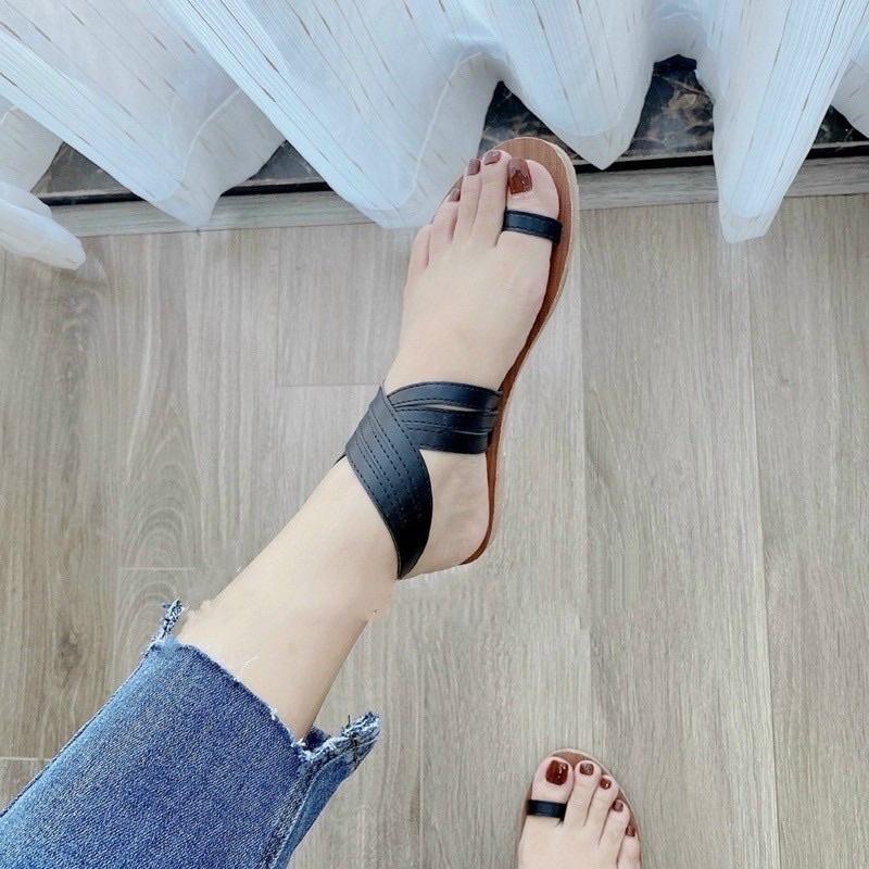 Giày sandal nữ chiến binh xỏ ngón quấn chéo cổ chân CBXN