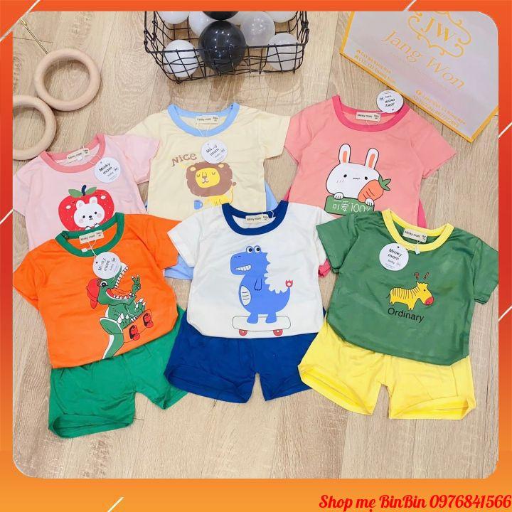 Bộ cộc tay Minky Mom chuẩn thun lạnh loại 1 siêu mềm mịn, thoáng mát cho bé từ 5 tới 17kg