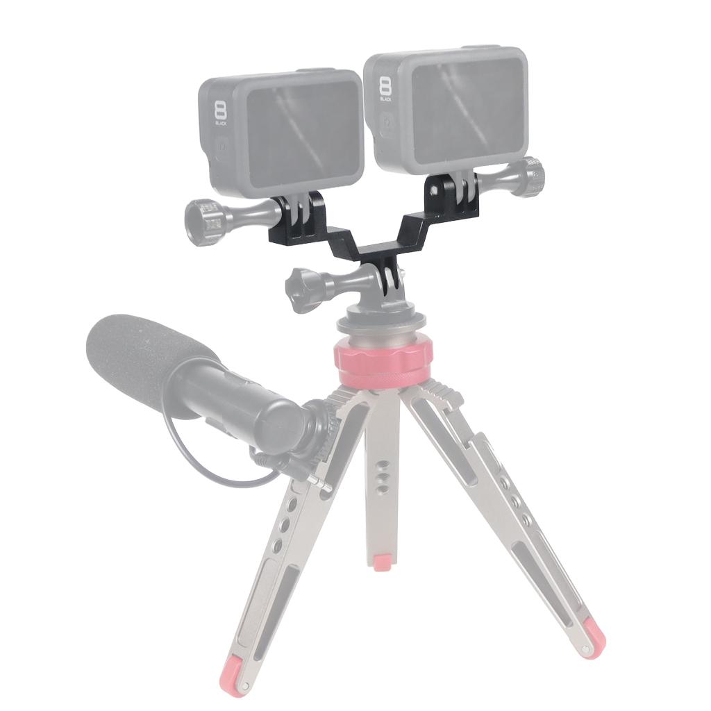 Kim loại kép gắn kết khung camera chân máy kết nối chỗ giữ giá đỡ đơn vị cho GoPro Max 10 9 8 cho máy ảnh DJI Action 2