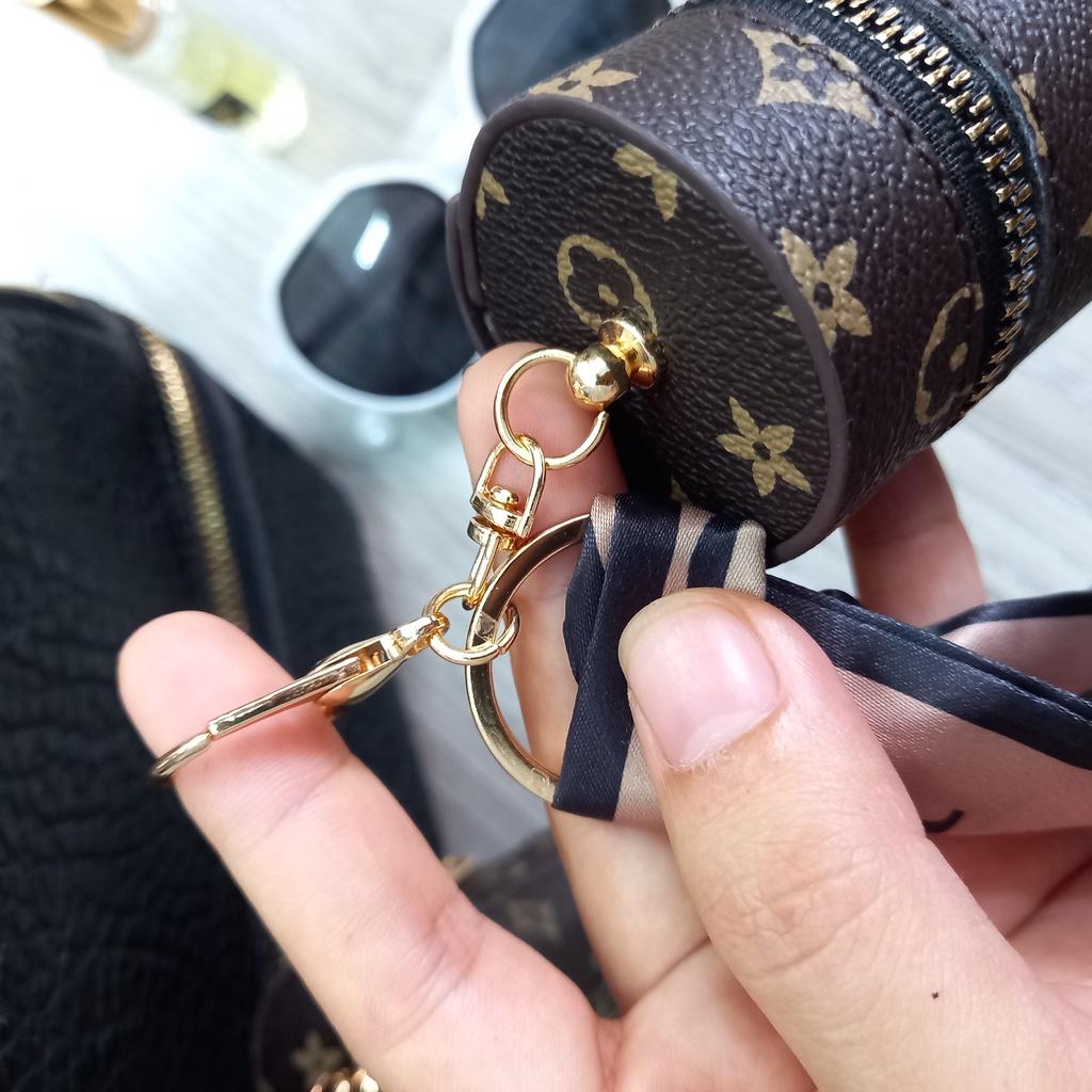 Túi đựng son môi mini phong cách retro xinh xắn có móc khóa