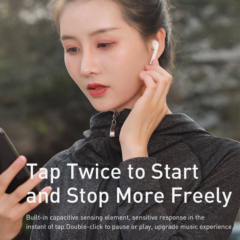 Tai nghe không dây True Wireless Baseus W04 Encok Earphones (TWS, Earbuds Mini, Model 2020) - Hàng chính hãng