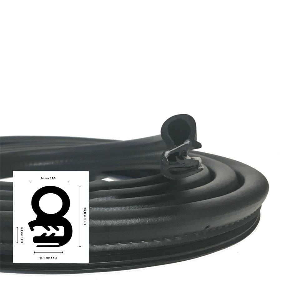 Gioăng Chữ U Có Rãnh Khí - Gioăng Cửa sau, Cốp sau Xe Tải cỡ nhỏ, Tủ Điện, Tủ Sắt, Nồi hơi đa dụng - Đệm khí ở đỉnh