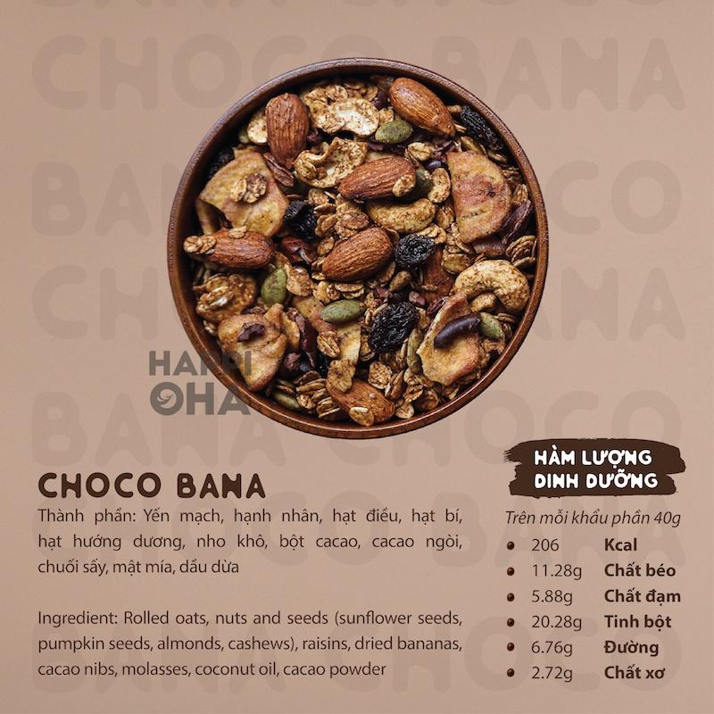Combo 400g x 2 Granola CHOCO BANA & SUPER BERRIES Ngũ cốc nguyên hạt/ Ngũ cốc ăn sáng HAPPIOH