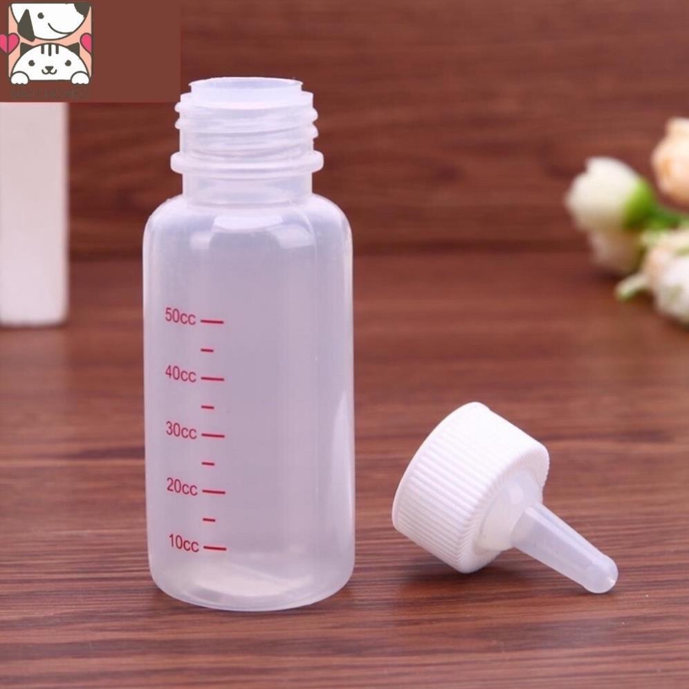 Bình sữa chó mèo nhỏ loại đẹp cho chó mèo chai 60ml vạch đỏ