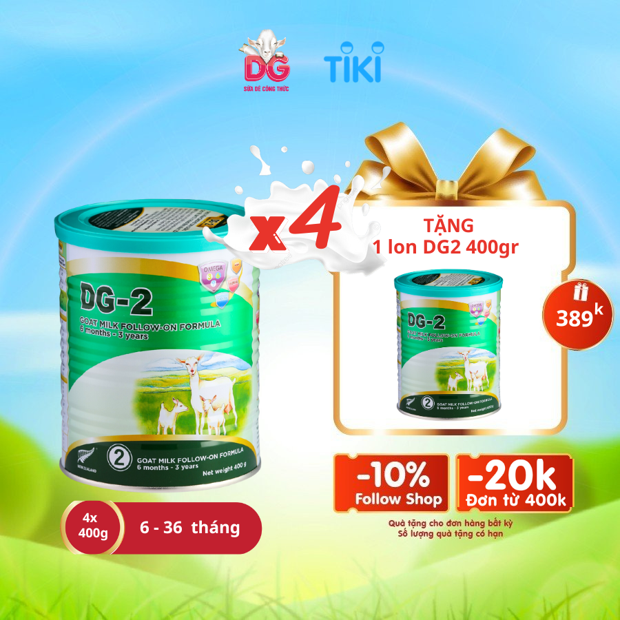 Combo 04 lon Sữa Dê DG-2 400g