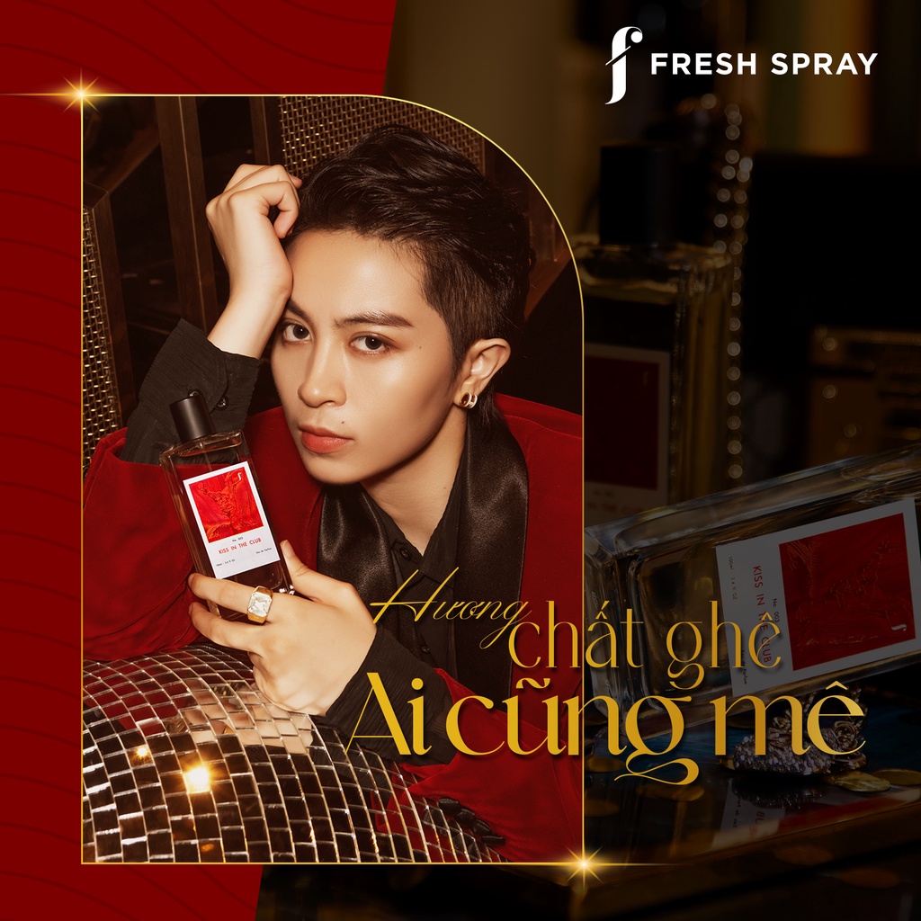 Nước Hoa Unisex F Fresh Spray - Kiss In The Club 100ml - Nốt Hương Quyến Rũ Mê Hoặc, Ngọt Trầm Lôi Cuốn