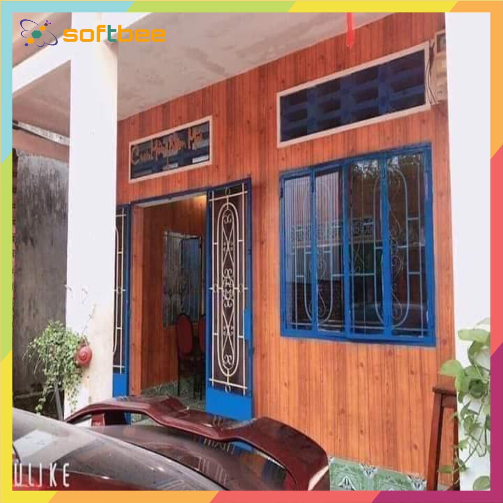 Decal dán tường in hình gỗ sọc cánh gián, có sẵn keo mặt sau, kích thước 0.45m x 10m / cuộn