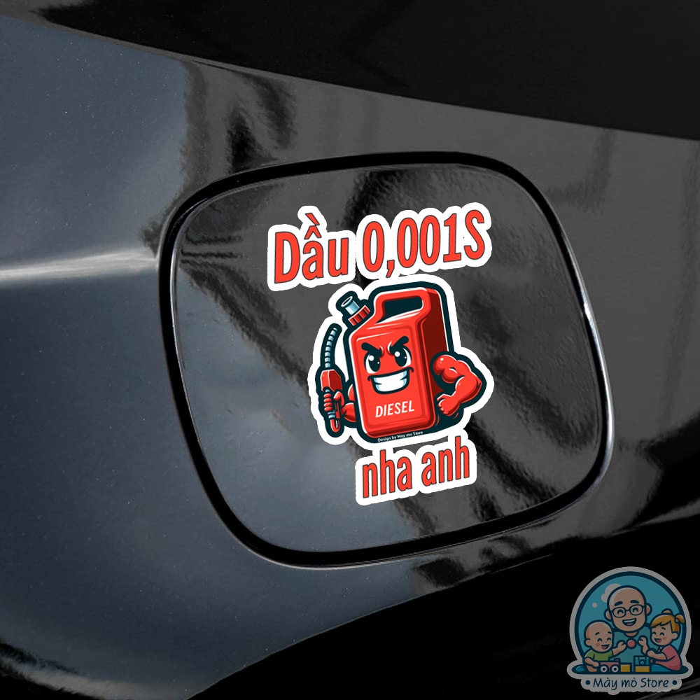 Decal dán xe, tem dán xe, Trang trí nắp bình nhiên liệu - thiết kế đặc biệt phủ sơn UV dán kính hậu ôtô Mày mò Store