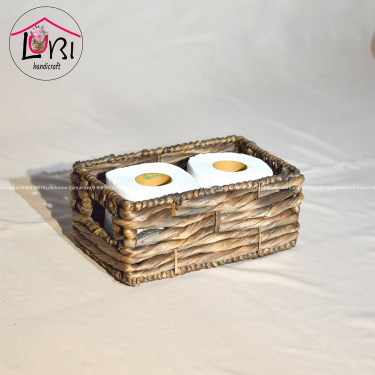 Giỏ lục bình đan vặn ba sợi ngang