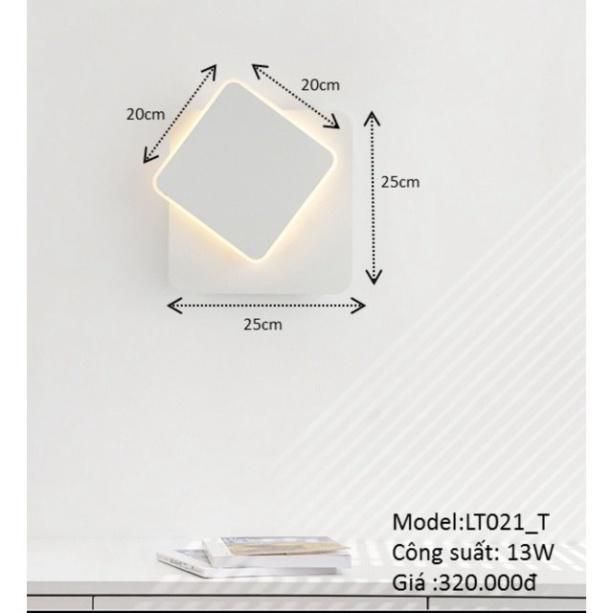 Đèn tường led vuông xoay 360 độ, đèn trang trí DT