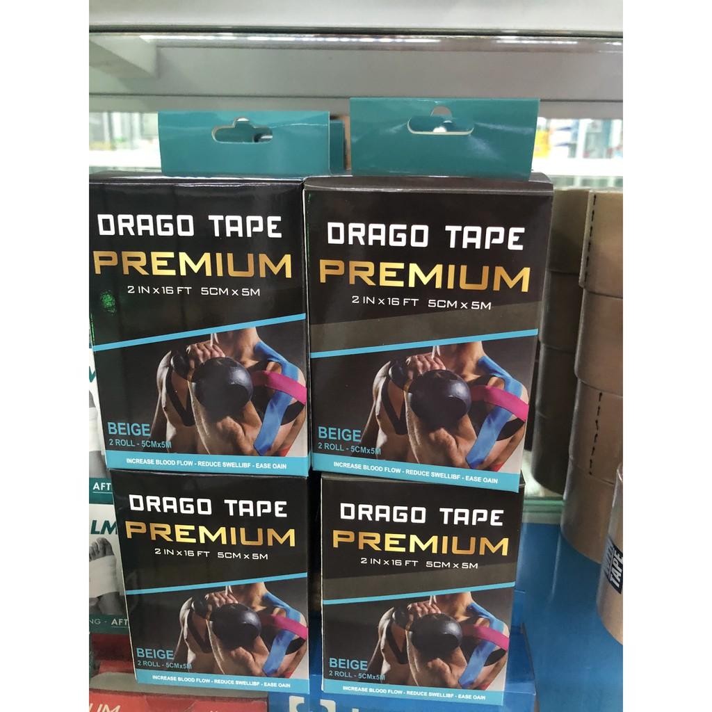 BĂNG DÁN CƠ HỖ TRỢ THỂ THAO DRAGO TAPE ( 1 hộp 2 cuộn)