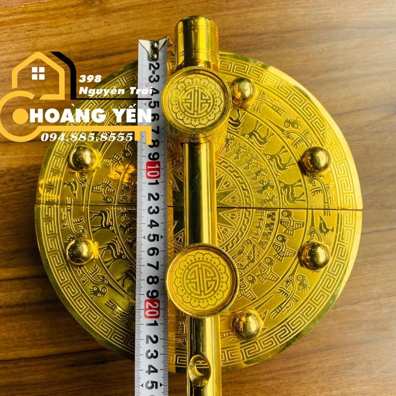 KHÓA CHÙY ĐỒNG HỌA TIẾT TRỐNG ĐỒNG, THEN CÀI CỬA CỔNG, KHÓA TRÙY MÂM ĐỒNG 20-25-30 cm - BÓNG