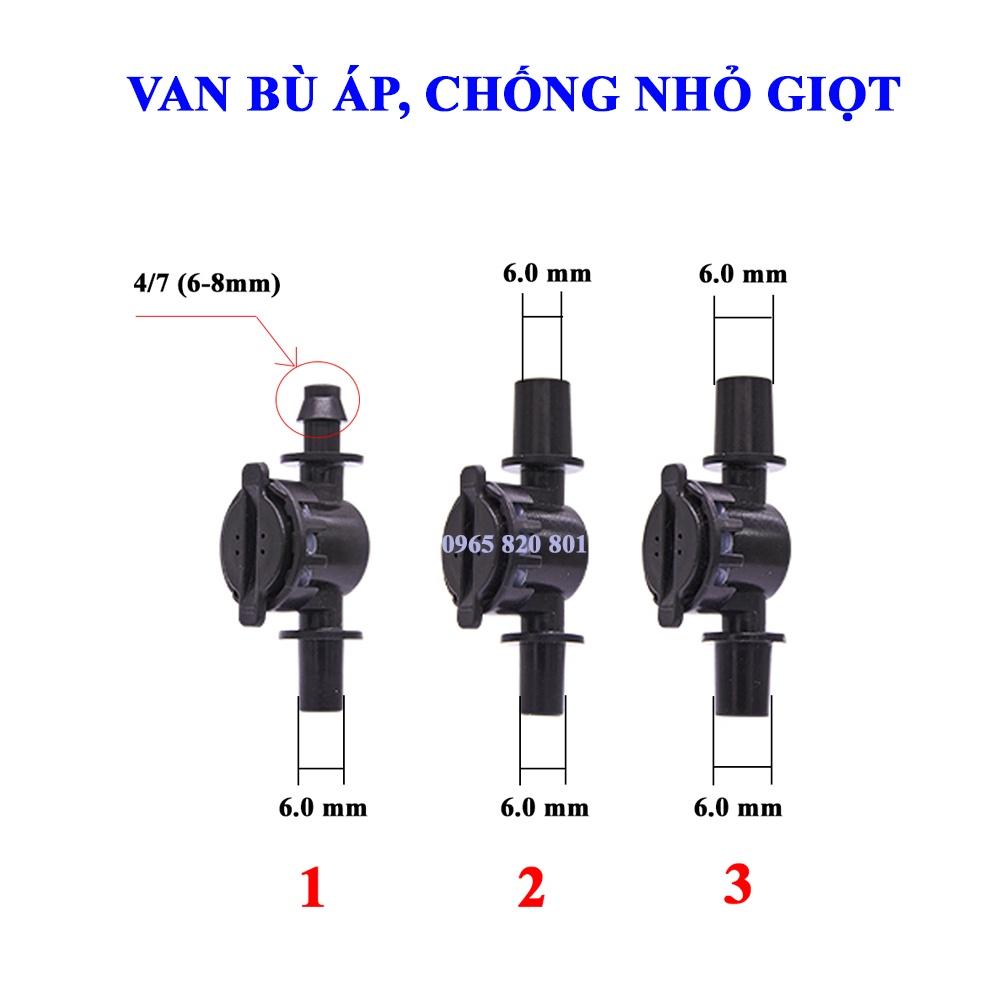 Van bù áp, chống nhỏ giọt đầu béc các loại