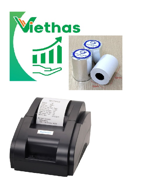 Combo Thiết bị Máy in + Giấy K57-45mm và phần mềm bán hàng Viethas - Hàng Chính Hãng