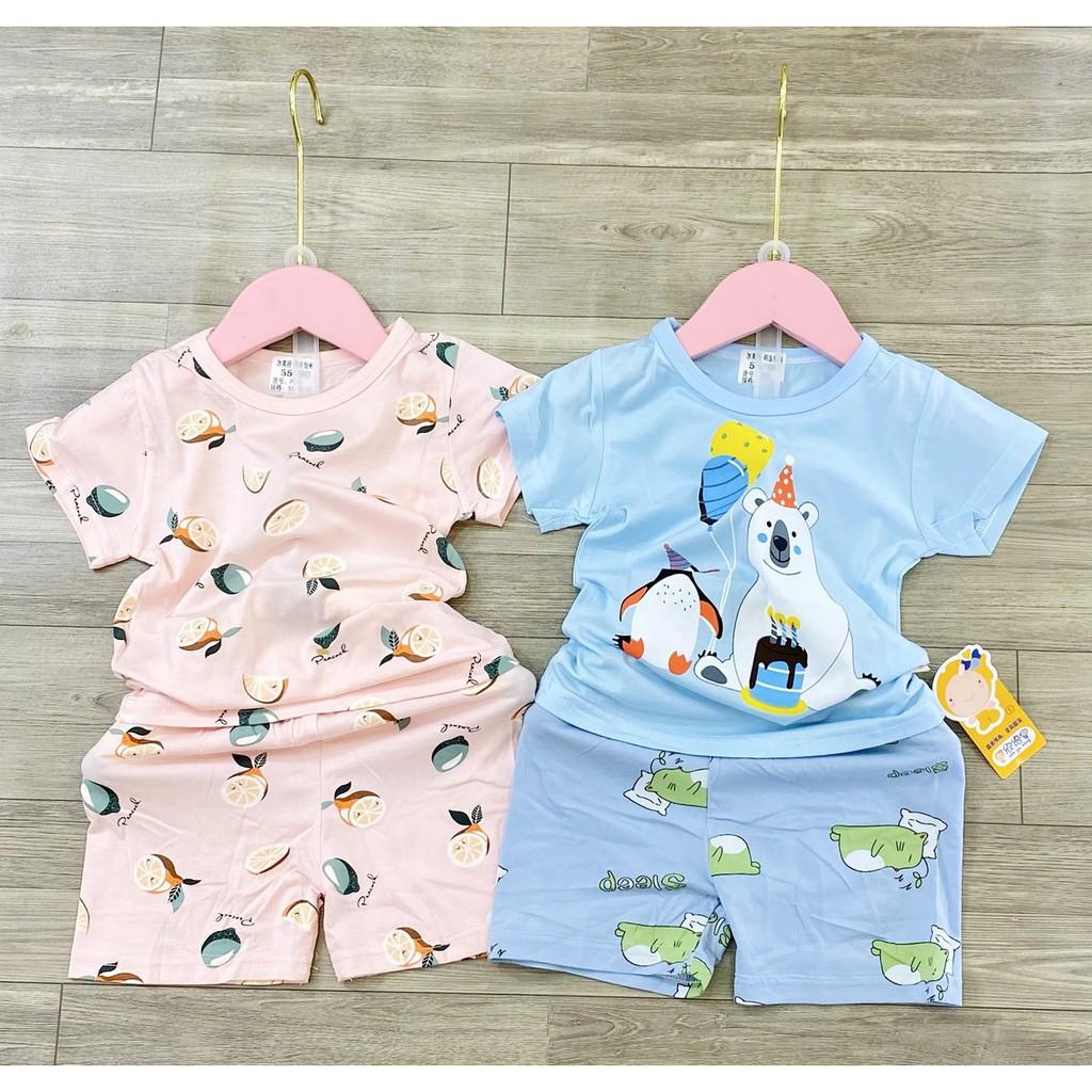 Bộ Cộc Tay Cho Bé Bộ Quảng Châu Xuất Hàn Cộc Tay Cho Bé Trai Bé Gái Chất Siêu Mềm Mịn Thoáng Mát