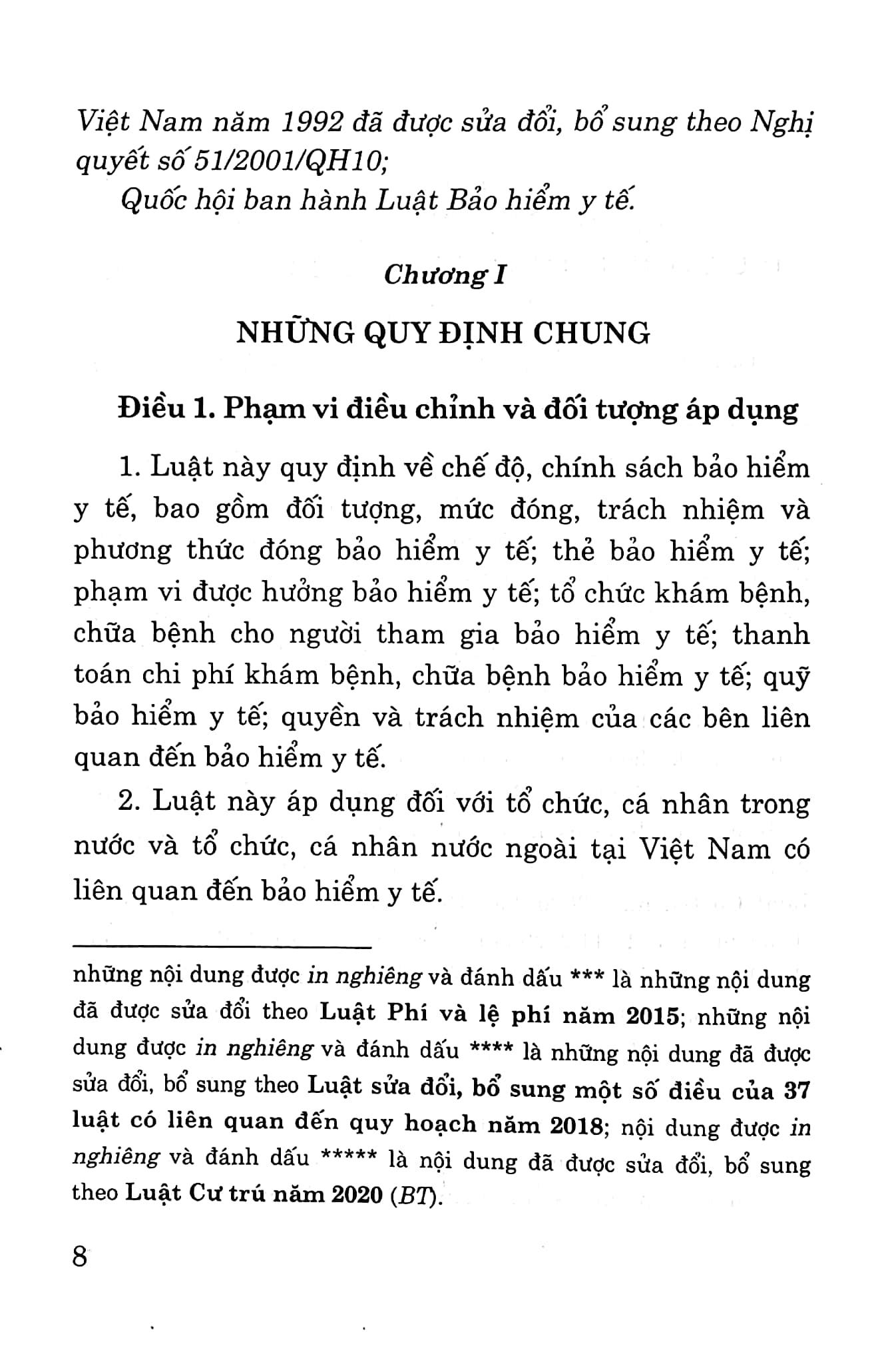 Luật Bảo Hiểm Y Tế (Hiện Hành) (Sửa Đổi, Bổ Sung Năm 2013, 2014, 2015, 2018, 2020)