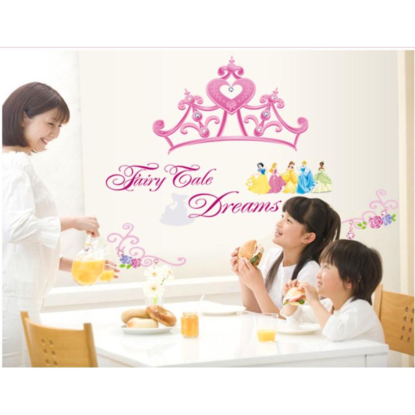 Decal trang trí tường - Vương Miện Hồng lớn cho Bé