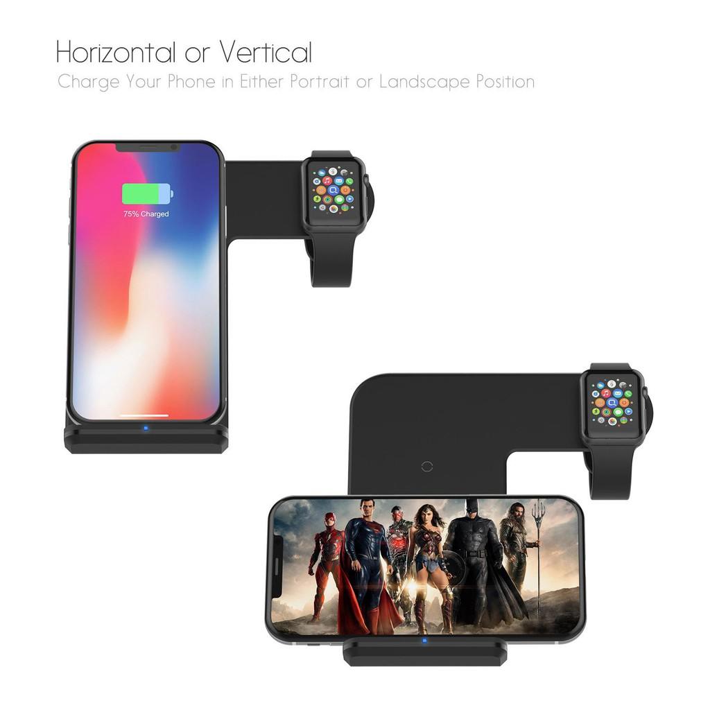 Đế sạc không dây 2in1 cho Iphone AppleWatch và Android - ShopToro - AsiaMart