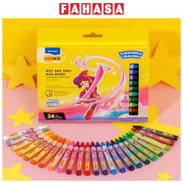 Hộp 24 Bút Sáp Màu Rửa Được Colorkit - Thiên Long SWCR-C003/AK
