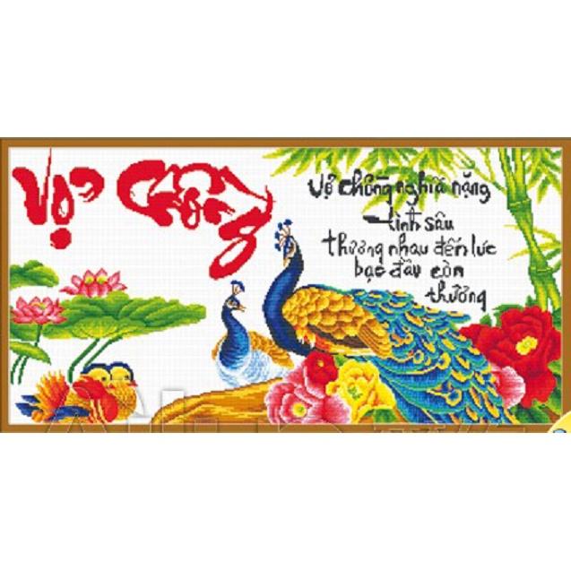 Tranh thêu chữ thập Vợ chồng AL51398 kích thước 94 x 52 cm