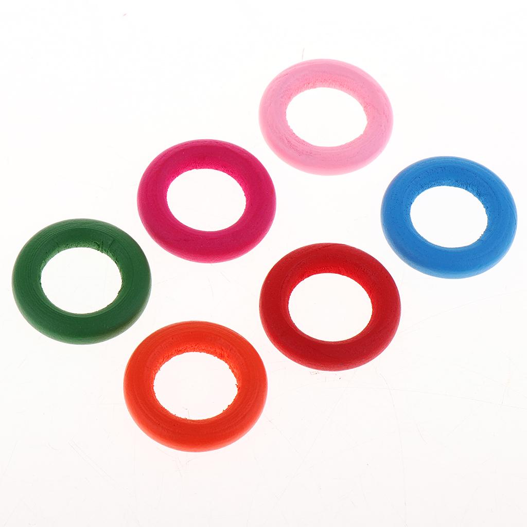 Dyed Mixed Color Wood Ring Pendant Connector Jewelry Making
