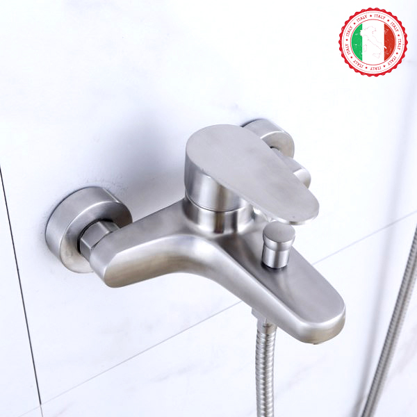 Cần điều khiển sen tắm SUS304  kiểu béo HVMMA không gỉ + Bộ vỉ sen cao cấp: Bát sen + Dây sen + giá đỡ