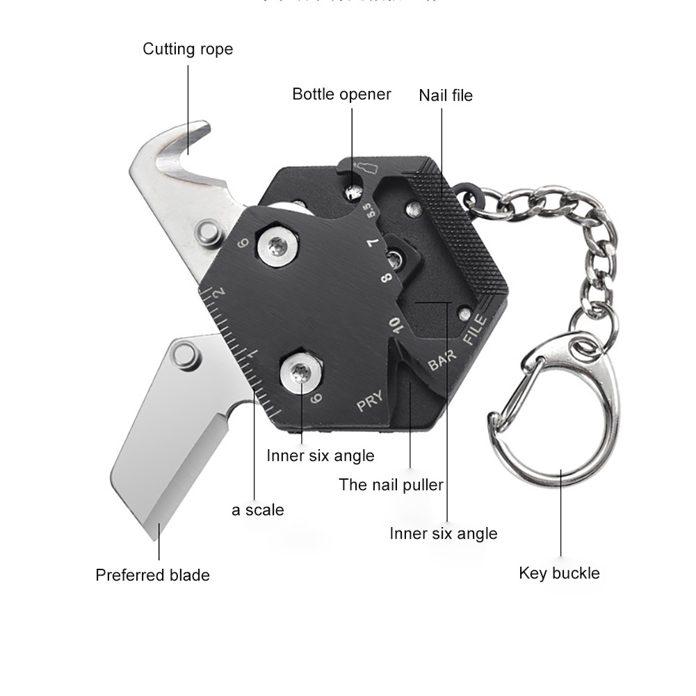 Móc khóa EDC multitools dụng cụ đa năng nhỏ gọn