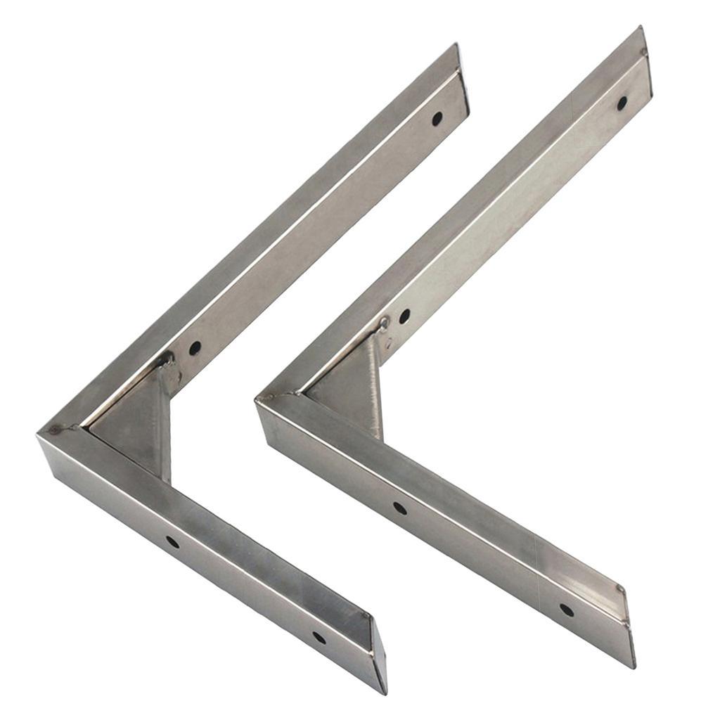 3X 2 Pcs Stainless steel Triangular Corner Wall Shelf Bracket Holder 12 inch