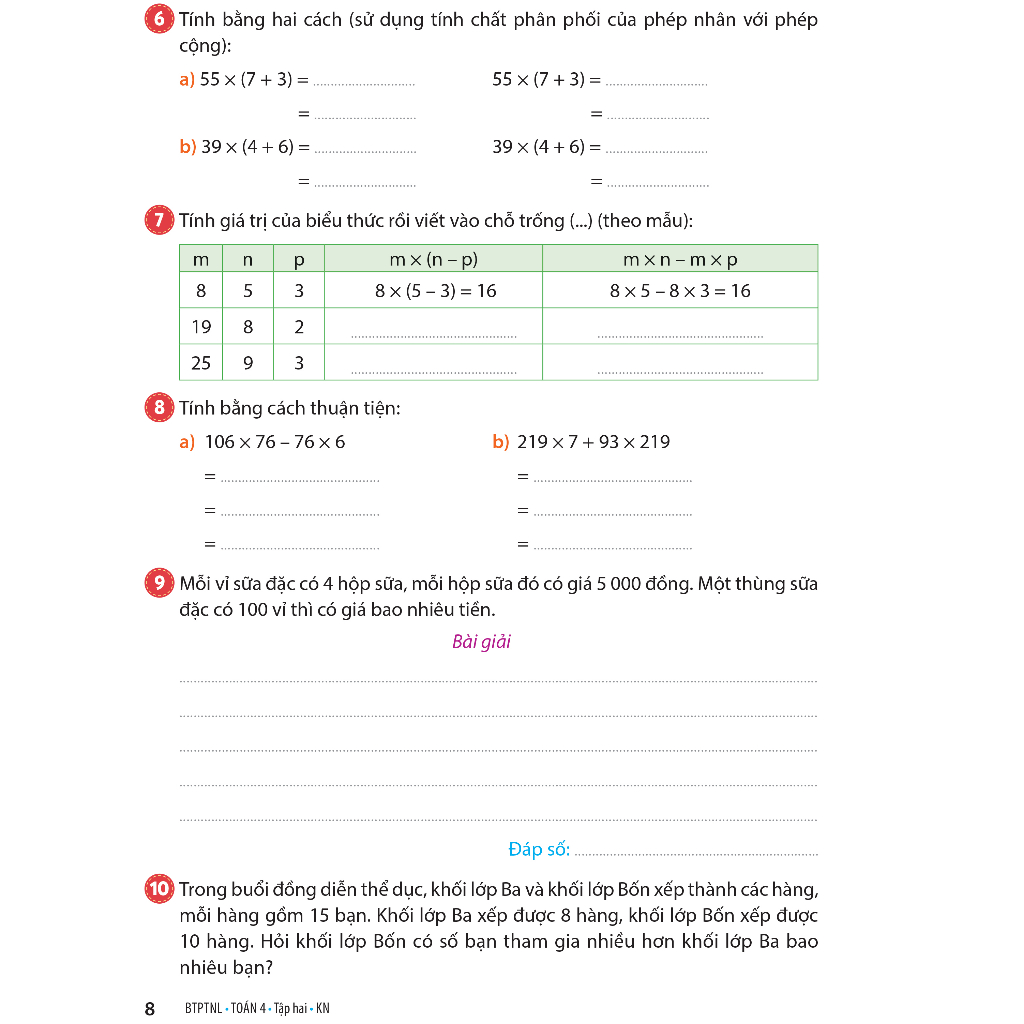 Sách - Bài tập phát triển năng lực Toán 4 Tập 2