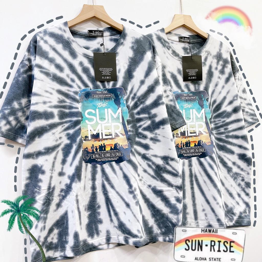 Áo loang tie dye unisex form rộng Tie Boutique nhiều hình - xoáy đen