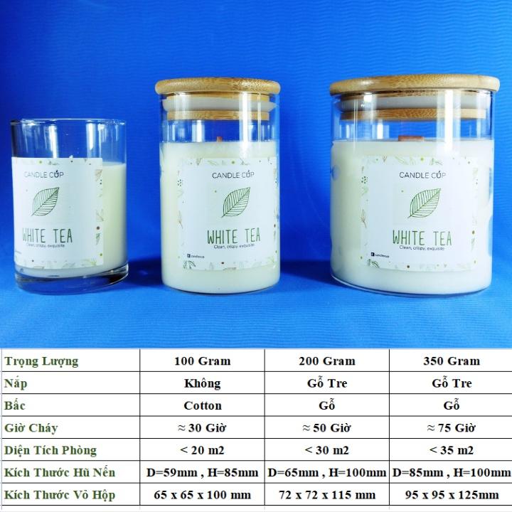 Nến thơm AGAYA mùi White Tea - Nến thơm tinh dầu thiên nhiên hương thơm của sự thuần khiết và tinh tế