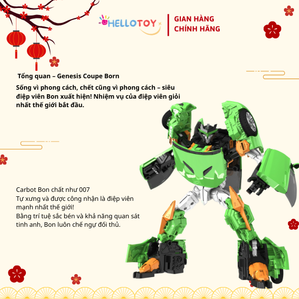 Đồ Chơi Mô Hình Lắp Ráp Xe Hơi Biến Hình HELLO CARBOT Born (Cỡ Lớn)