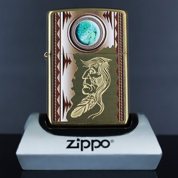 Bật Lửa Zippo 204b Indian &amp; Turquoise