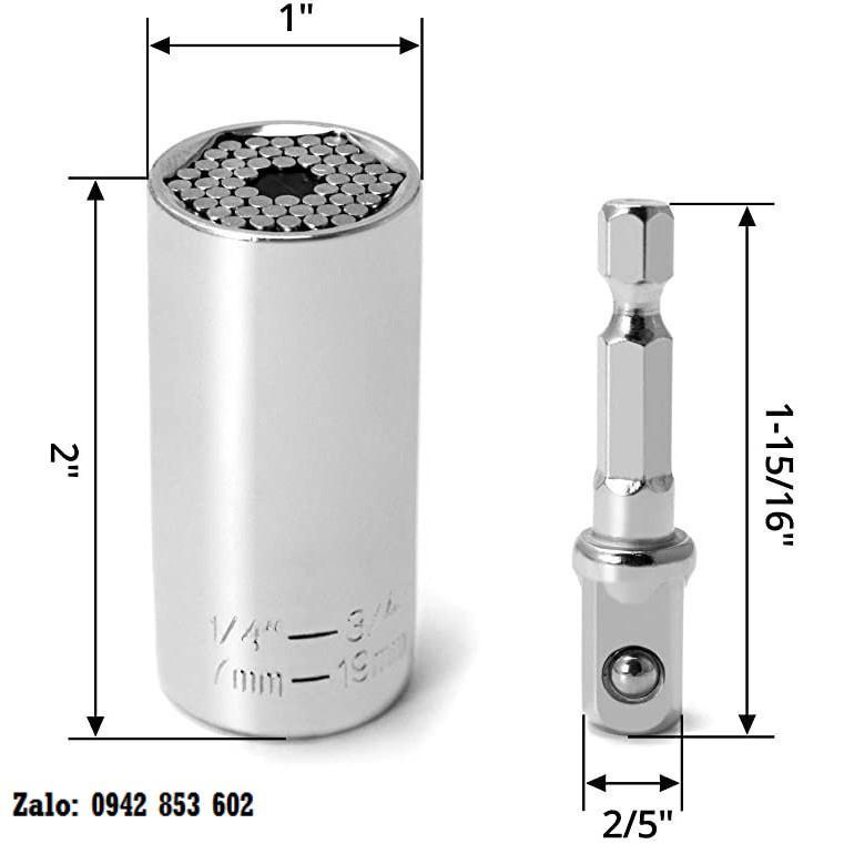 Bộ cờ lê đa năng - Đầu khẩu lắp máy khoan vặn ốc đa năng - B1035