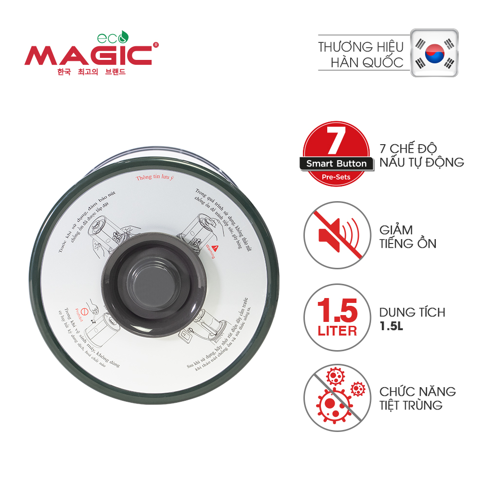 Máy Làm Sữa Hạt Đa Năng Giảm Tiếng Ồn Magic Eco AC -141 (1.5 Lít) - Hàng chính hãng