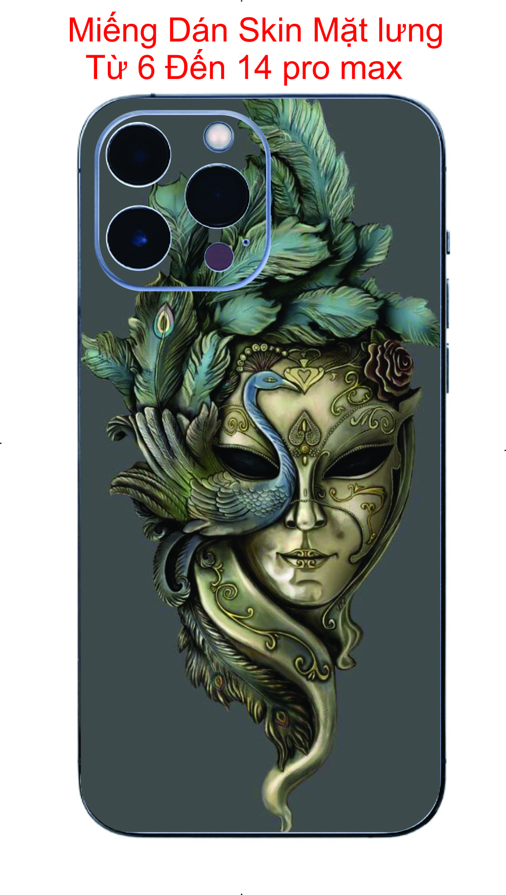 Dán skin mặt lưng dành cho iphone 6 đến 14 pro max, chống trầy xước, chống nước,