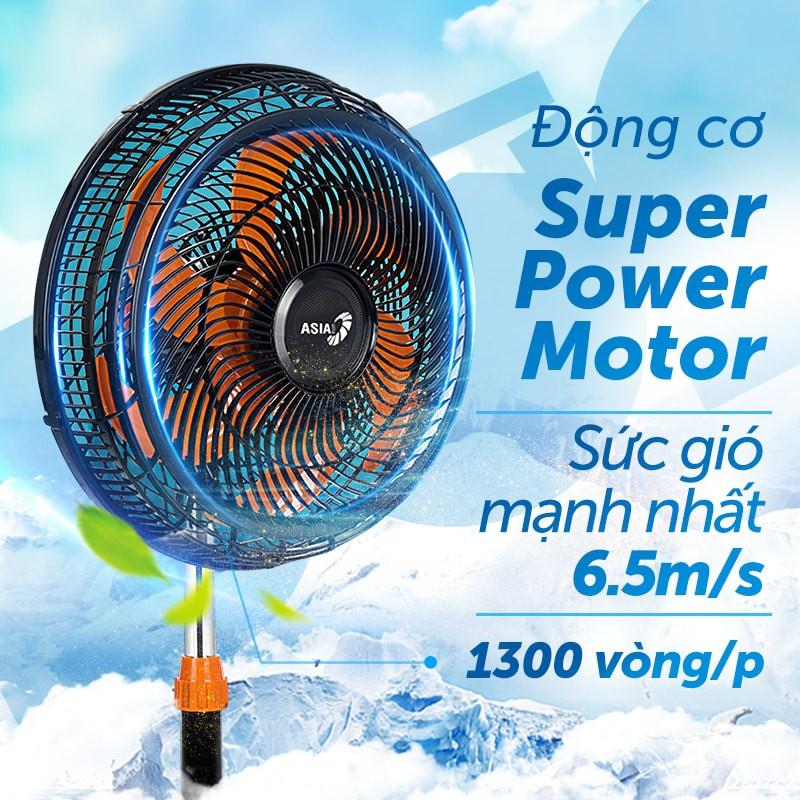 Quạt đứng Asia TURBO 6 cánh 80w - bán công nghiệp - Màu đen - Hàng chính hãng