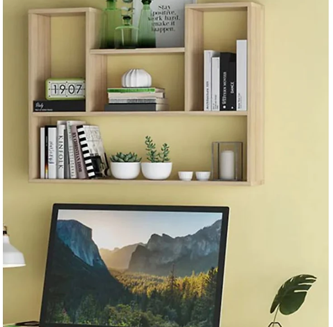 Kệ Giá Sách Treo Tường Sáng Tạo Với Kết Cấu Giấu Chân Chắc Chắn Tundo CTKT182 KT 62cm x 90cm x 15cm