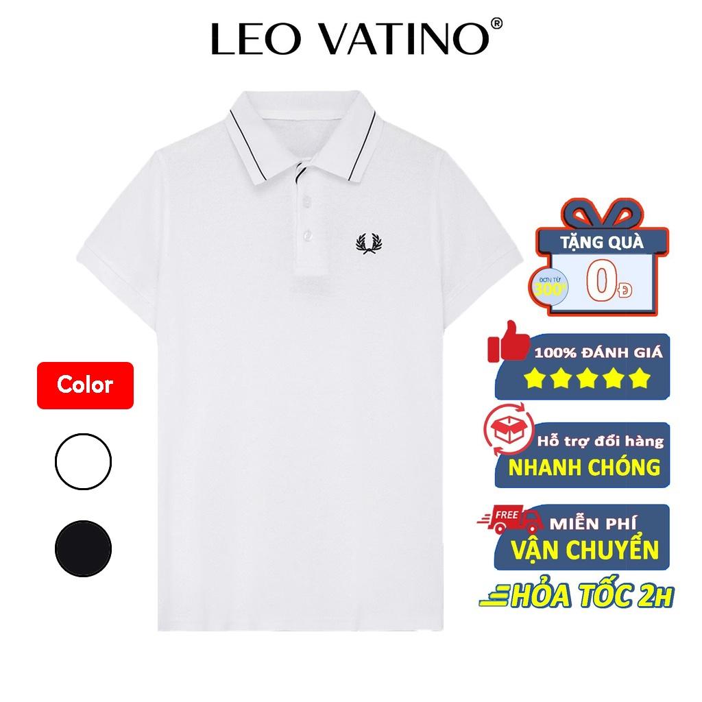 Áo polo nam Leo Vatino thêu logo phối cổ dệt viền chất Cotton cá sấu bộ 2 màu co giãn chuẩn form tay ngắn mẫu 2