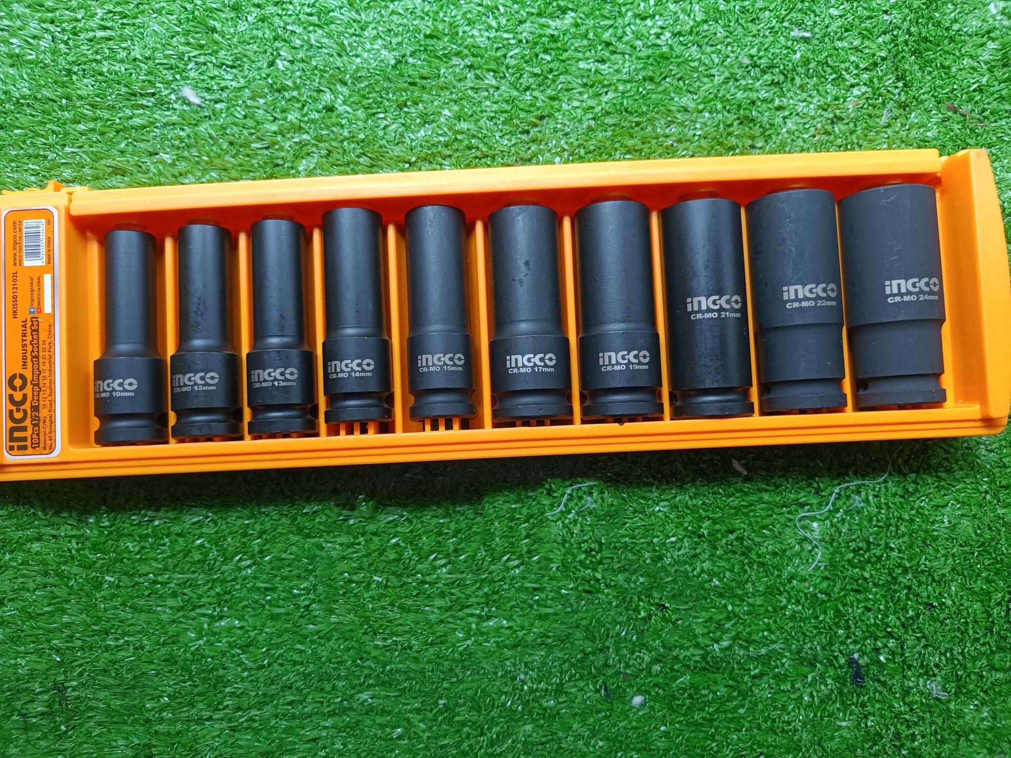 BỘ ĐẦU TUÝP DÀI 10 CHI TIẾT INGCO HKISSD12102L - HÀNG CHÍNH HÃNG