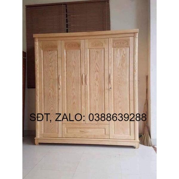 tủ gỗ sồi 4cánh kt dài 2m cao 2m 05 sâu 67
