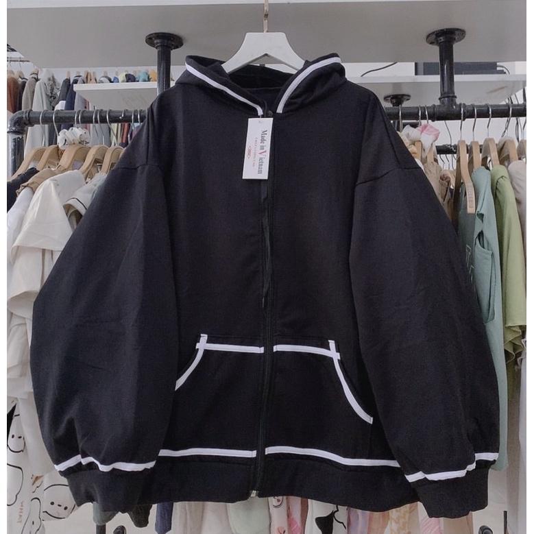 Áo khoác viền rót mũ1 lớp, from to unisex 68kg, chất umi tàu dày đẹp, thời trang 4 mùa