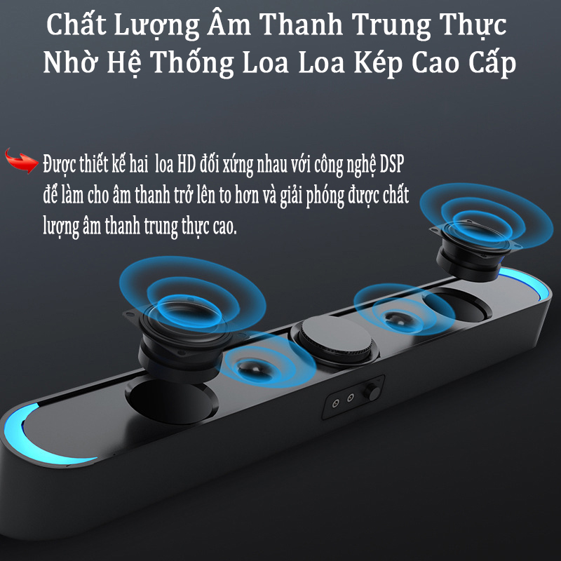 Hàng Chính Hãng - Loa Máy Vi Tính SADA V-198, Hỗ Trợ Bluetooth, Đèn Led, Công Suất Lớn