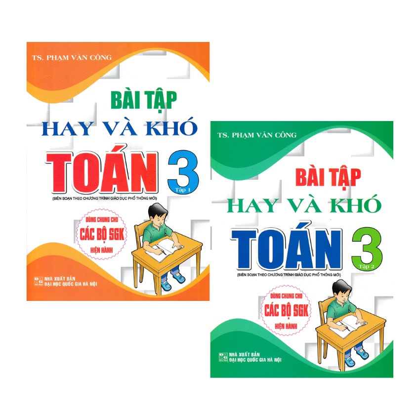 Sách - Combo Bài Tập Hay Và Khó Toán Lớp 3 - Tập 1 + Tập 2