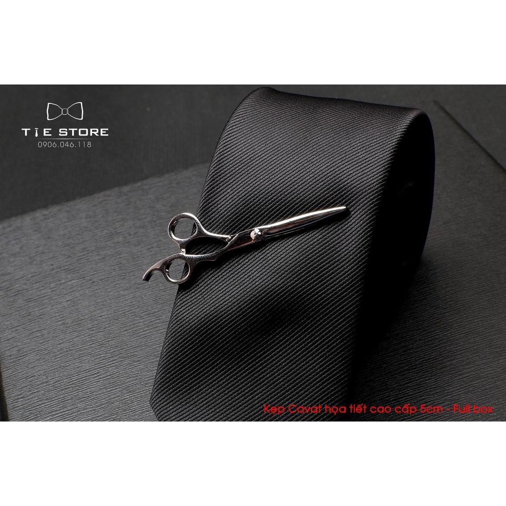 Kẹp cà vạt nam bản nhỏ ( 5cm), Kẹp Cavat hình cây kéo cao cấp - tặng kèm hộp nhỏ
